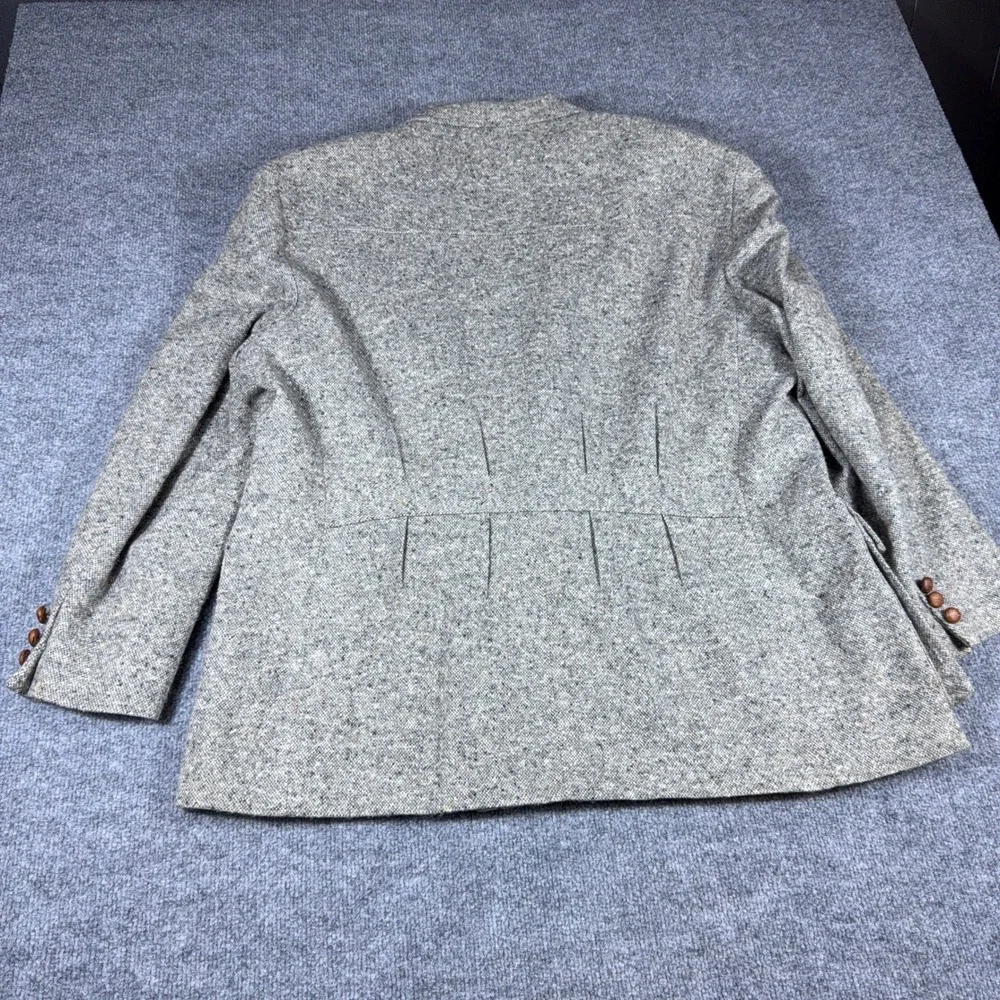 Vintage Sutter & Grant Mens Grey Tweed Wool Blazer Sport Coat Made in USA